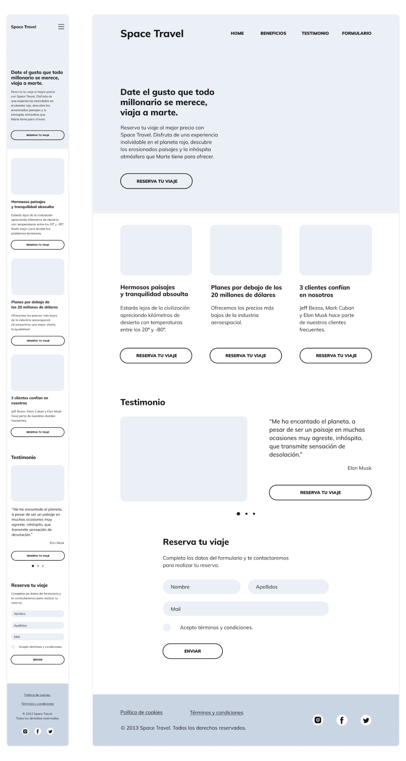 spacetravel-wireframing
